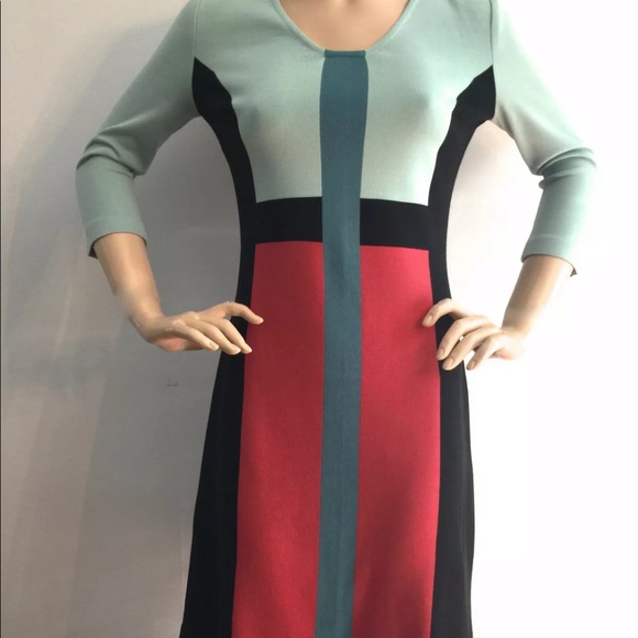 ST. JOHN Color Block Dress NWOT - Picture 3 of 7